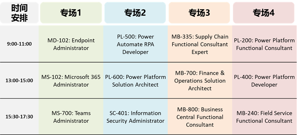 微软认证周排期